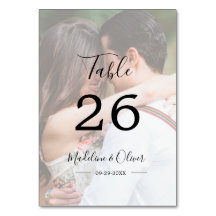 Weduwfoto Elegant modern Script Table Number