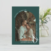 Weduwfoto Emerald Green QR-code Save The Date (Staand voorkant)