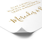 Weduwfoto gastest Elegant Gold Calligraphy Sign Poster (Hoek)