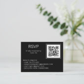 Weduwfoto RSVP Online QR Code Black Informatiekaartje (Staand voorkant)