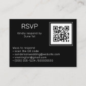 Weduwfoto RSVP Online QR Code Black Informatiekaartje (Voorkant)