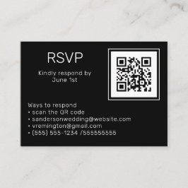 Weduwfoto RSVP Online QR Code Black Informatiekaartje