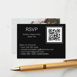 Weduwfoto RSVP Online QR Code Black Informatiekaartje