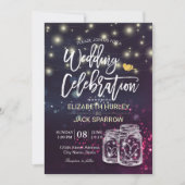 Weduwingshower Chic Mason Jar Paarse String Lights Kaart (Voorkant)