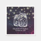 Weduwingshower Chic Mason Jar Paarse String Lights Servet (Voorkant)