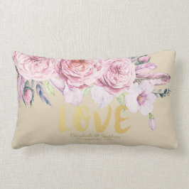 Weduwingshower Chic Waterverf Boho Floral Feather Kussen