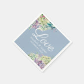 Weduwingshower Elegant Waterverf Succulente Plante Servet (Hoek)