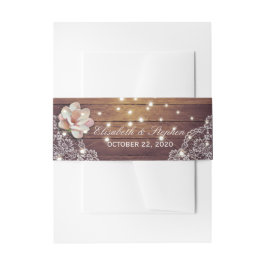 Weduwingshower Floral String Lights Wood Deco Uitnodigingen Wikkel