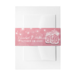 Weduwingshower Mason Jars String Light Pink Flower Uitnodigingen Wikkel