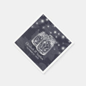 Weduwingshower Mason Jars String Lights Navy Blue Servet (Hoek)