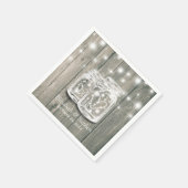 Weduwingshower Rustic Wood Mason Jar String Lights Servetten (Hoek)