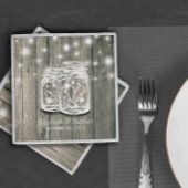 Weduwingshower Rustic Wood Mason Jar String Lights Servetten