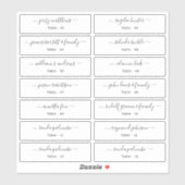 Weduwkaart Gastnamen Tabelnummer Sticker (Vel)