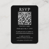 Weduwminimalistisch Simple QR Photo Black RSVP Informatiekaartje (Voorkant)