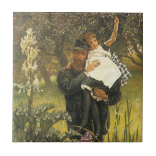 Weduwnaar van Tissot, Vintage Victoriaans Portretk Tegeltje