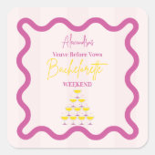 Weduwnaar voor de Geloften Bachelorette Weekend Vierkante Sticker (Voorkant)