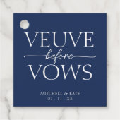Weduwnaar voor geloften Navy Blue & Witte Bruiloft Bedankjes Labels (Voorkant)