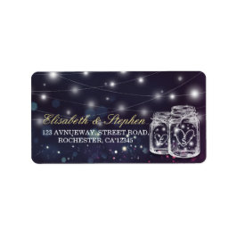 Weduwsadres Chic Mason Jar Paars String Light Etiket