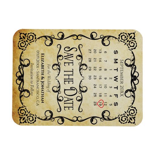 weduwschap Opslaan Datum kalender Magneet (Horizontaal)