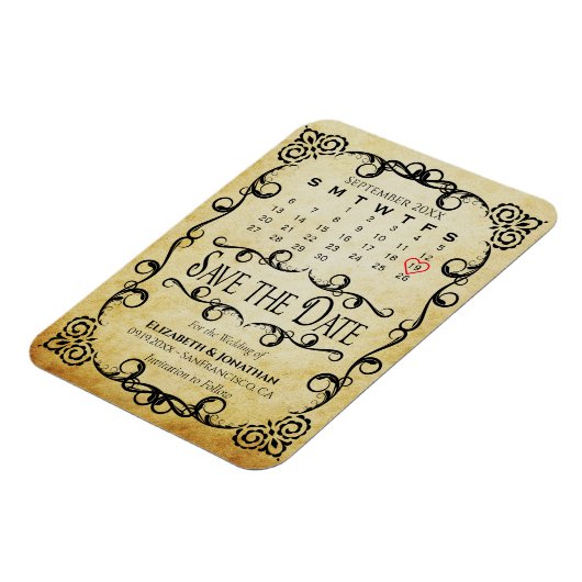 weduwschap Opslaan Datum kalender Magneet (Linkerzijde)