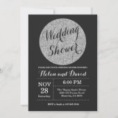 Weduwschotel Black en Silver Glitter Invitation Kaart (Voorkant)