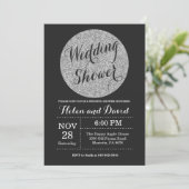 Weduwschotel Black en Silver Glitter Invitation Kaart (Staand voorkant)