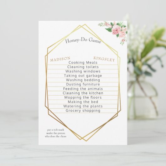 Weduwschotel Een prachtig Roze Floral Elegant Kaart (Staand voorkant)