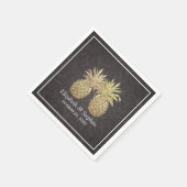 Weduwschotel Modern Black Gold Pineapple Couple Servet (Hoek)
