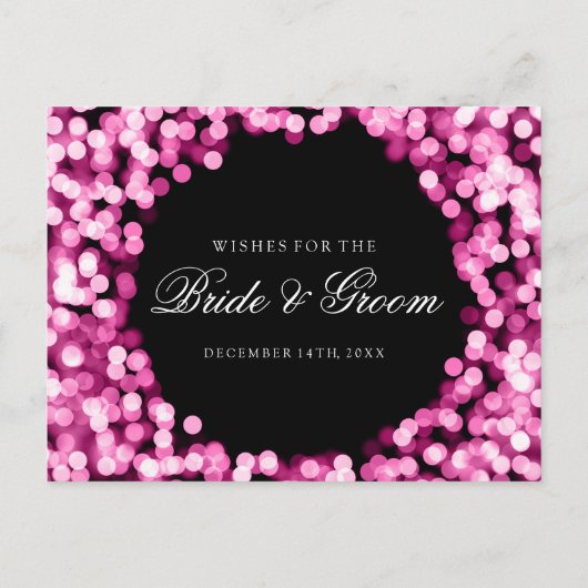 Weduwschotel wint roze lichte lichten advieskaart (Achterkant)