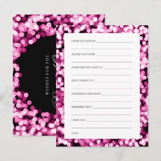 Weduwschotel wint roze lichte lichten advieskaart (Voorkant / Achterkant)