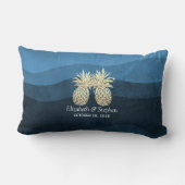 Weduwshow Modern Blue Gold Pineapple Couple L Kussen (Achterkant)