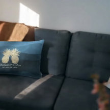 Weduwshow Modern Blue Gold Pineapple Couple L