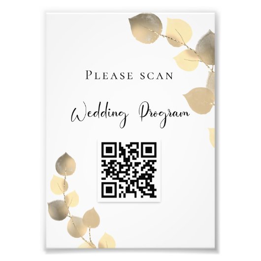 Weduwsprogramma QR-code eucalyptus golden Foto Afdruk (Voorkant)