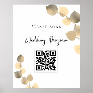 Weduwsprogramma QR-code eucalyptus golden Poster