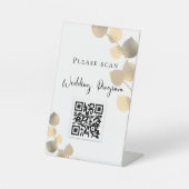 Weduwsprogramma QR-code eucalyptus golden Reclamebord Met Voetstuk (Voorkant)