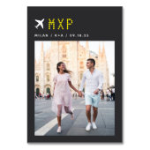 Weduwsreisthema Foto- en luchthavencode Kaart (Achterkant)