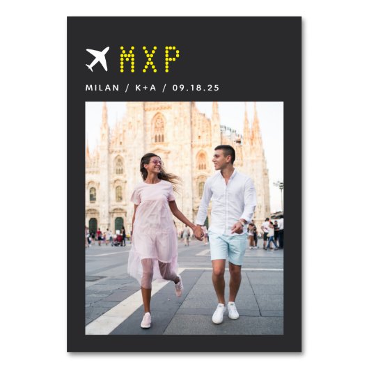 Weduwsreisthema Foto- en luchthavencode Kaart (Voorkant)