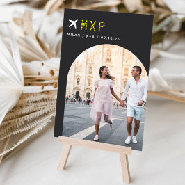 Weduwsreisthema Foto- en luchthavencode Kaart