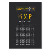 Weduwsreisthema Luchthavenvertrek Kaart (Achterkant)