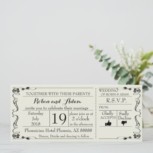 WeduwSWirls-uitnodiging Kaart (Staand voorkant)