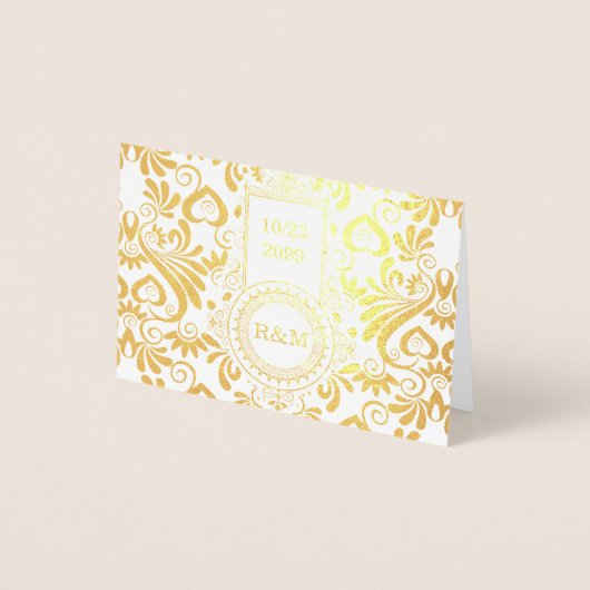 WeduwSWirls van Gold All Custom Text Folie Kaarten (Voorkant)