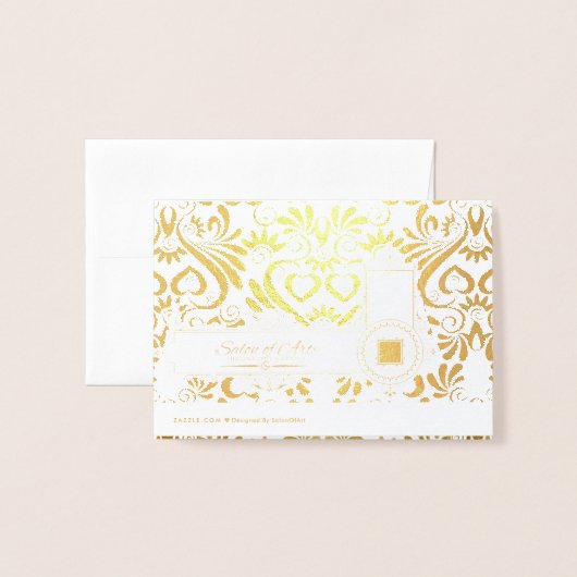 WeduwSWirls van Gold All Custom Text Folie Kaarten (Met envelop)
