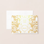 WeduwSWirls van Gold All Custom Text Folie Kaarten (Voorkant met envelop)