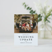 Weduwupdate lichtblauw briefkaart (Staand voorkant)