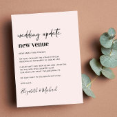 Weduwupdate roze nieuwe plaats aankondiging