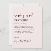 Weduwupdate roze nieuwe plaats aankondiging (Voorkant)