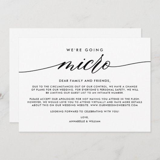 Weduwupdate | We gaan Micro Aankondiging (Voorkant / Achterkant)