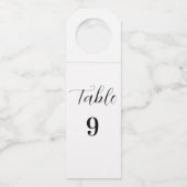 Weduwzwart-wit tabelnummer eenvoudig flessenhanger (Voorkant)