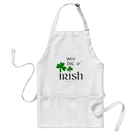 Wee Bit O' Irish Shamrock Apron Standaard Schort (Voorkant)