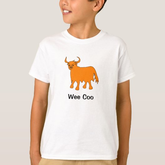 'Wee Coo'-Koe op hoog niveau voor het ontwerp van  T-shirt (Voorkant)